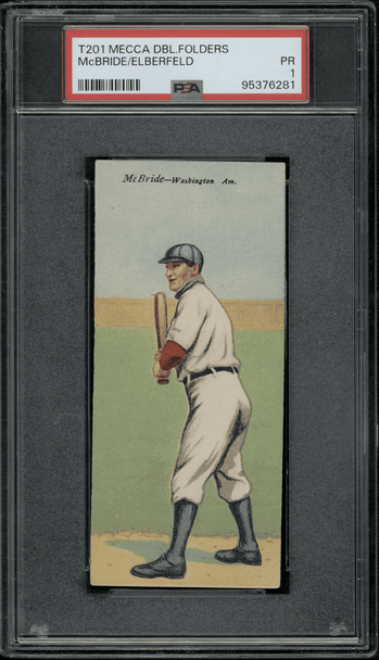 1911 T201 Mecca Double Folders Baseball Cards Norman Elberfeld and George McBride front of card