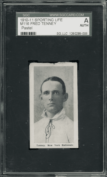 1910-11 Sporting Life Fred Tenney Pastel SGC Authentic front of card