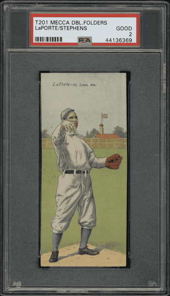 1911 T201 Mecca Double Folders Baseball Cards Frank LaPorte and James Stephens front of card