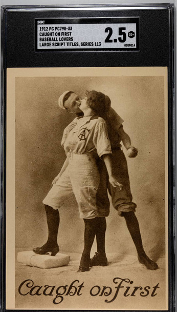 1912 PC798-33 Caught On First Baseball Lovers SGC 2.5 front of card