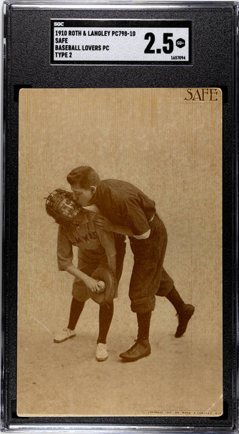 1910 Roth & Langley PC798-10 Safe Type 2 Baseball Lovers SGC 2.5 front of card