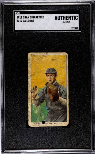 1911 T212 Obak Cigarettes La Longe Type 3 SGC Authentic Altered front of card