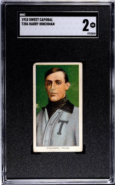 1910 T206 Harry Hinchman Sweet Caporal 350 SGC 2 front of card 1910 T206 Harry Hinchman Sweet Caporal 350 SGC 2 front of card