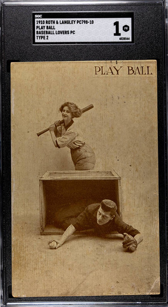 1910 Roth & Langley PC798-10 Play Ball Baseball Lovers SGC 1 front of card