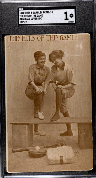 1910 Roth & Langley PC798-10 The Hits Of The Game Baseball Lovers SGC 1 front of card