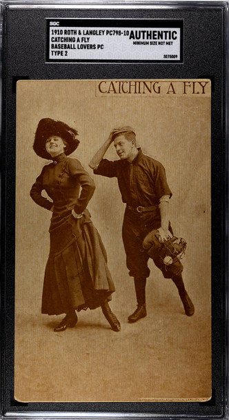 1910 Roth & Langley PC798-10 Catching A Fly Baseball Lovers SGC Authentic front of card