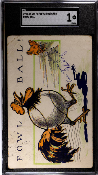 1909 AH Co. PC798-42 Fowl Ball Franklin Stamp SGC 1 front of card