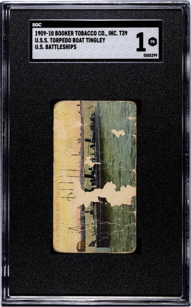 1909-11 Booker Tobacco Co. U.S.S Torpedo Boat Tingley U.S. Battleships SGC 1 front of card