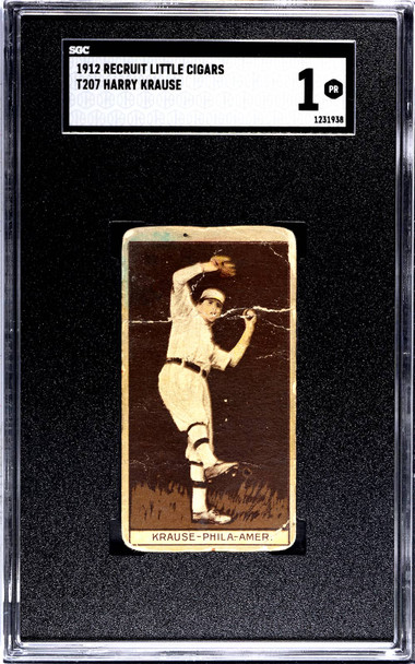 1912 T207 Harry Krause SGC 1 front of card