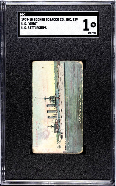 1909-11 Booker Tobacco Co. U.S. Ohio Backstamp U.S. Battleships SGC 1 front of card