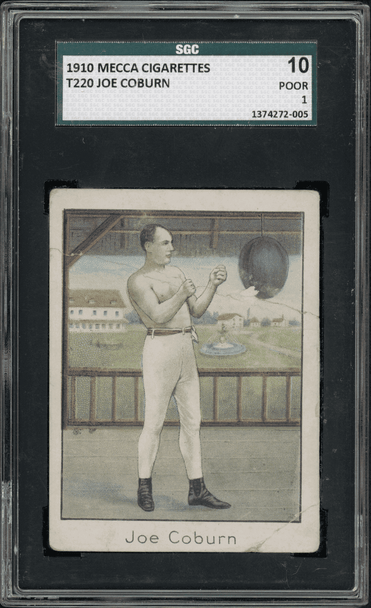 1910 T220 Champions Joe Coburn No Man Visible on Left Hand Side of Photo SGC 1 front of card