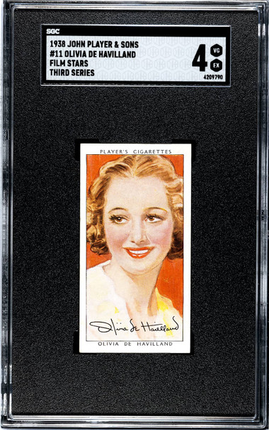 1938 John Player & Sons Olivia De Havilland #11 Third Series SGC 4 front of card