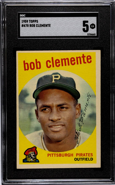 1959 Topps Roberto Clemente #478 Pittsburgh Pirates HOF SGC 5 front of card