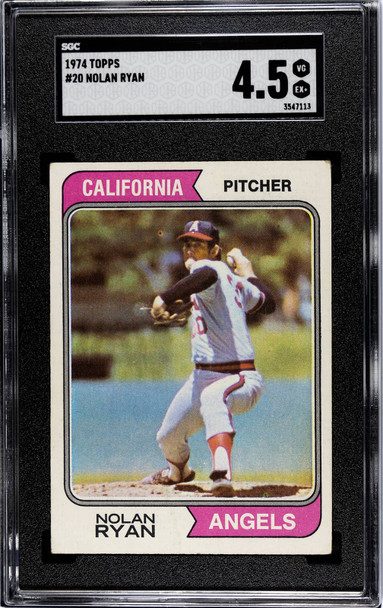 1974 Topps Nolan Ryan #20 California Angels HOF SGC 4.5 front of card
