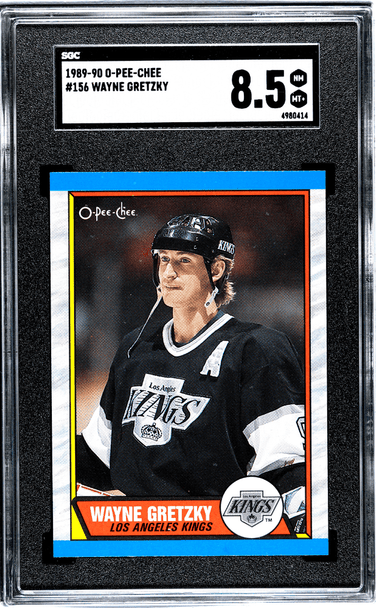 1989-90 O-Pee-Chee Wayne Gretzky #156 Los Angeles Kings HOF SGC 8.5 front of card