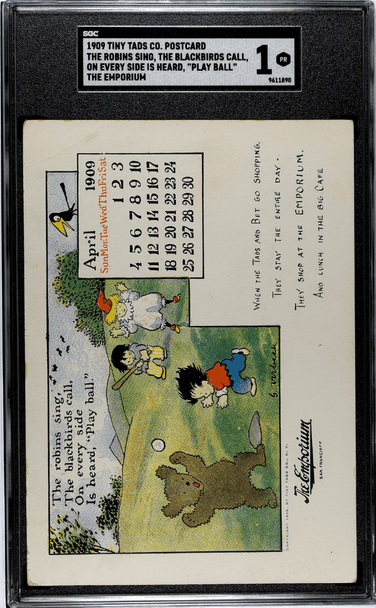 1909 Tiny Tads Co. The Robins Sing, The Blackbirds Call The Emporium San Francisco SGC 1 front of card