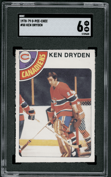 1978-79 O-Pee-Chee Ken Dryden #50 Montreal Canadiens HOF SGC 6 front of card