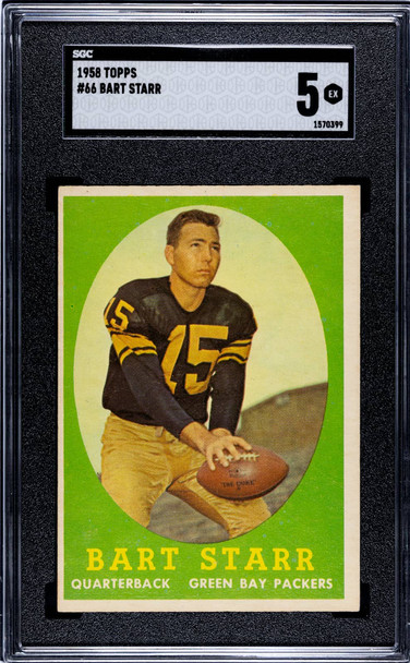 1958 Topps Bart Starr #66 Green Bay Packers HOF SGC 5 front of card