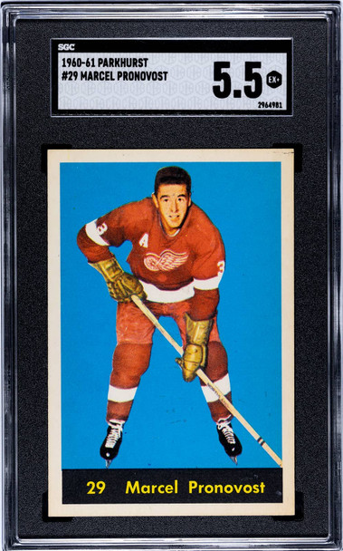 1960-61 Parkhurst Marcel Pronovost #29 Detroit Red Wings HOF SGC 5.5 front of card