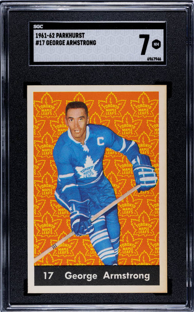 1961-62 Parkhurst George Armstrong #17 Toronto Maple Leafs HOF SGC 7 front of card