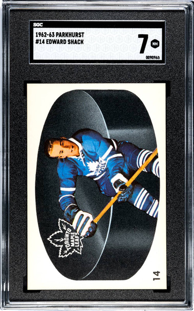 1962-63 Parkhurst Edward Shack #14 Toronto Maple Leafs SGC 7 front of card