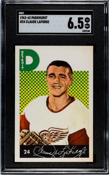 1962-63 Parkhurst Claude Laforge #24 Detroit Red Wings SGC 6.5 front of card