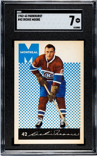 1962-63 Parkhurst Dickie Moore #42 Montreal Canadiens HOF SGC 7 front of card