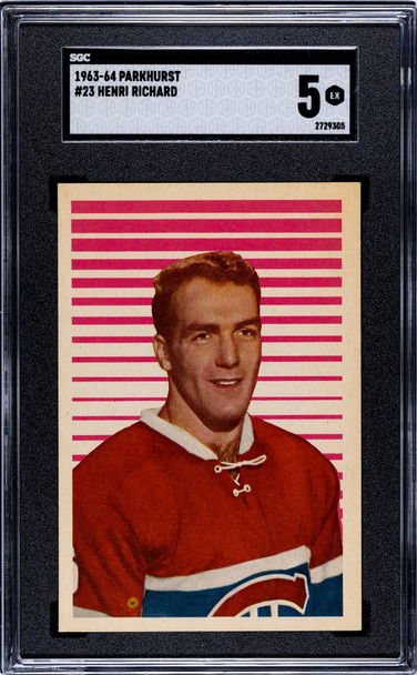 1963-64 Parkhurst Henri Richard #23 Montreal Canadiens HOF SGC 5 front of card
