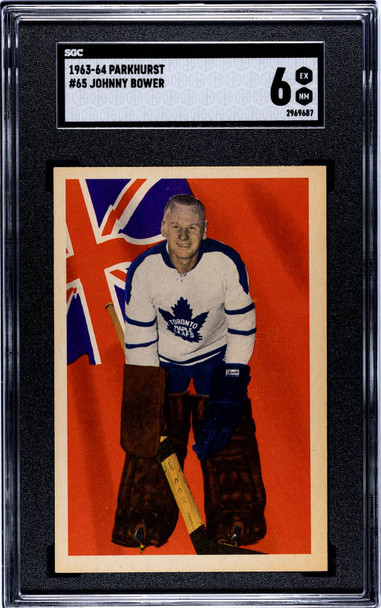 1963-64 Parkhurst Johnny Bower #65 Toronto Maple Leafs HOF SGC 6 front of card