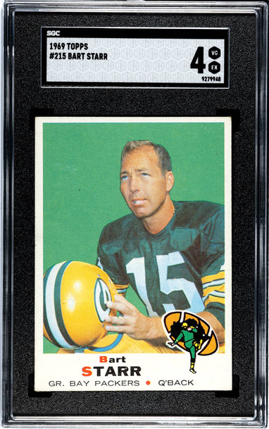 1969 Topps Bart Starr #215 Green Bay Packers HOF SGC 4 front of card