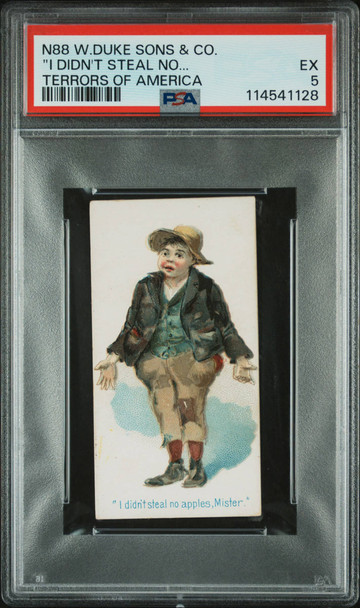 1890 W. Duke, Sons & Co. I Didn't Steal No N88 Terrors Of America PSA 5 front of card
