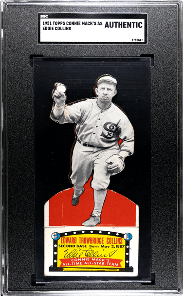 1951 Topps Eddie Collins Connie Mack's All Stars Chicago White Sox HOF SGC Authentic 847 front of card