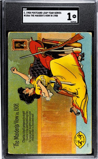 1908 Postcard The Maidens Vow In 1908 #1066 Leap Year Series SGC 1 front of card 1908 Postcard The Maidens Vow In 1908 #1066 Leap Year Series SGC 1 front of card