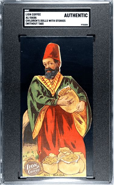 1900 Lion Coffee Ali Baba Childrens Dolls With Stories Without Tab SGC Authentic front of card 1900 Lion Coffee Ali Baba Childrens Dolls With Stories Without Tab SGC Authentic front of card