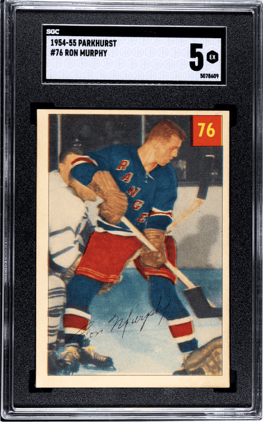 1954-55 Parkhurst Ron Murphy #76 New York Rangers RC SGC 5 front of card