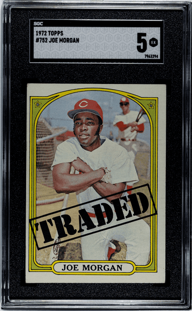 1972 Topps Joe Morgan #752 Cincinnati Reds HOF SGC 5 front of card