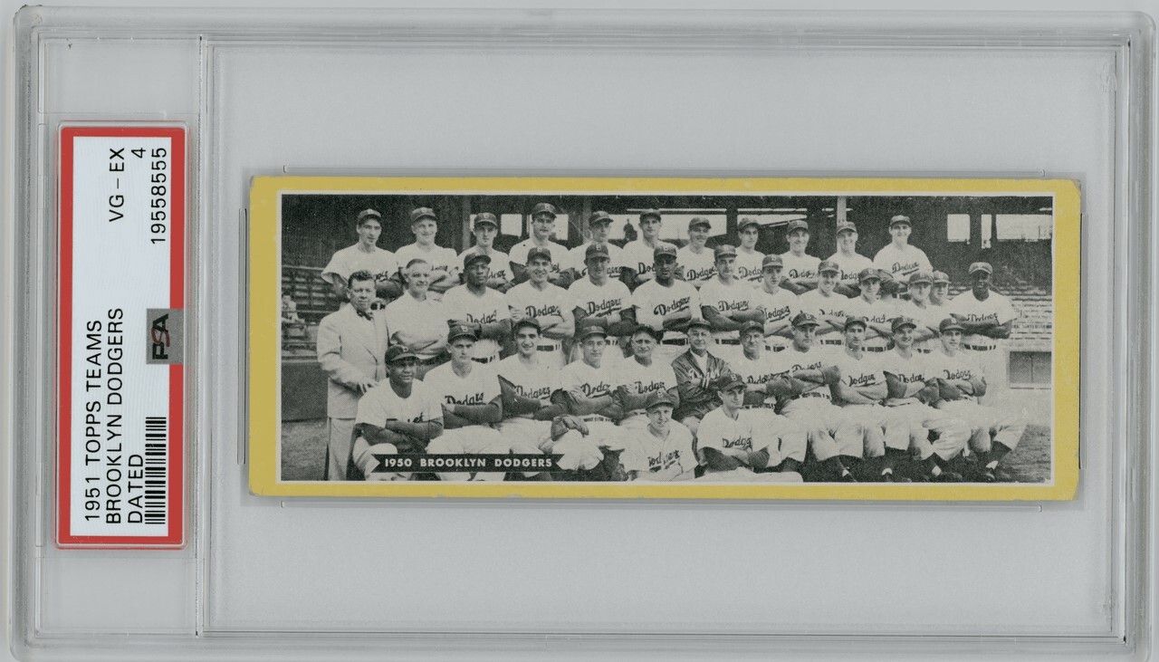 1951 Topps Brooklyn Dodgers Dated Teams PSA 4