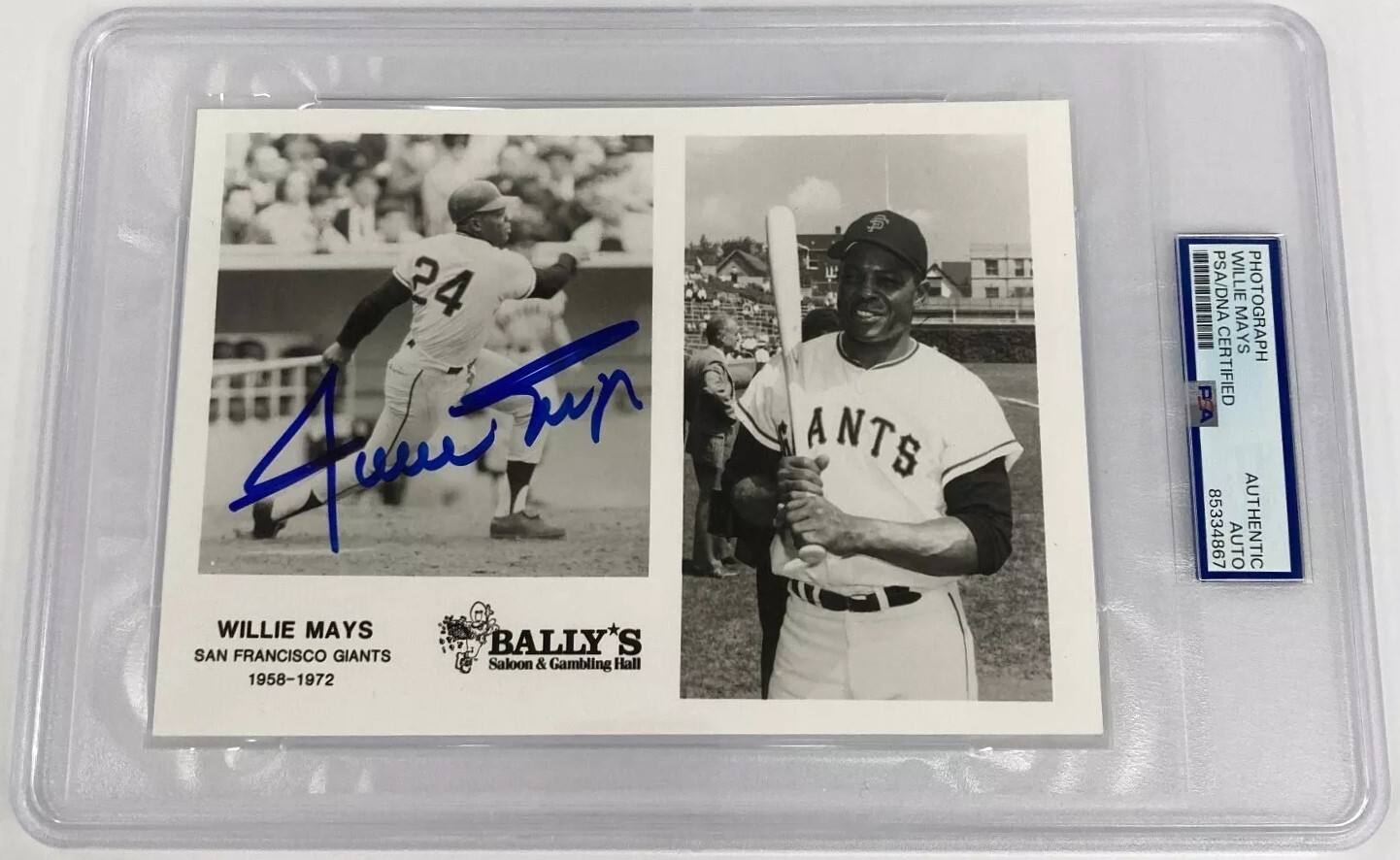 Willie Mays PSA Authenticated Autographed Photo
