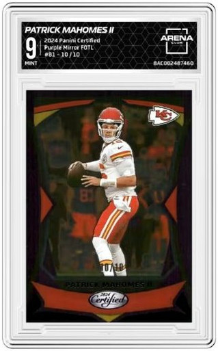 ARENA CLUB 9 2024 Panini Certified Patrick Mahomes II #81 Purple