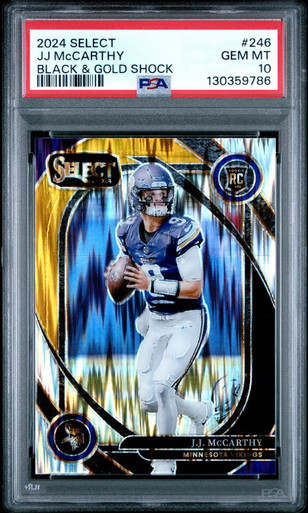 英版わるいアーボック Wizards Gold Stamp PSA NM-MT8 PSA 10 2024 Panini Select J.J. McCarthy #246 Club Level Black