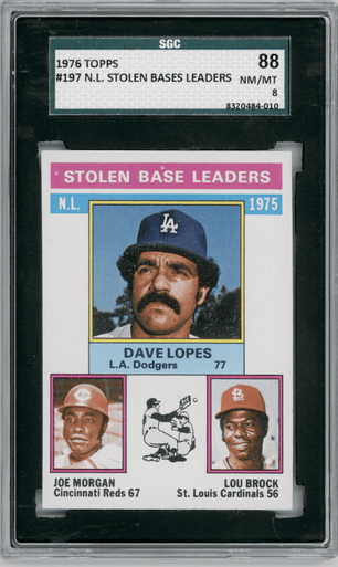 SGC 8 1976 Topps Dave Lopes, Joe Morgan & Lou Brock N.L. Stolen