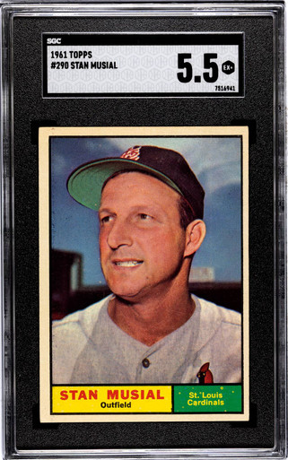 SGC 5.5 1961 Topps Stan Musial #290 St. Louis Cardinals HOF