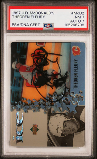 PSA 7 Auto 7 1997 Upper Deck Theoren Fleury #McD2 McDonald's