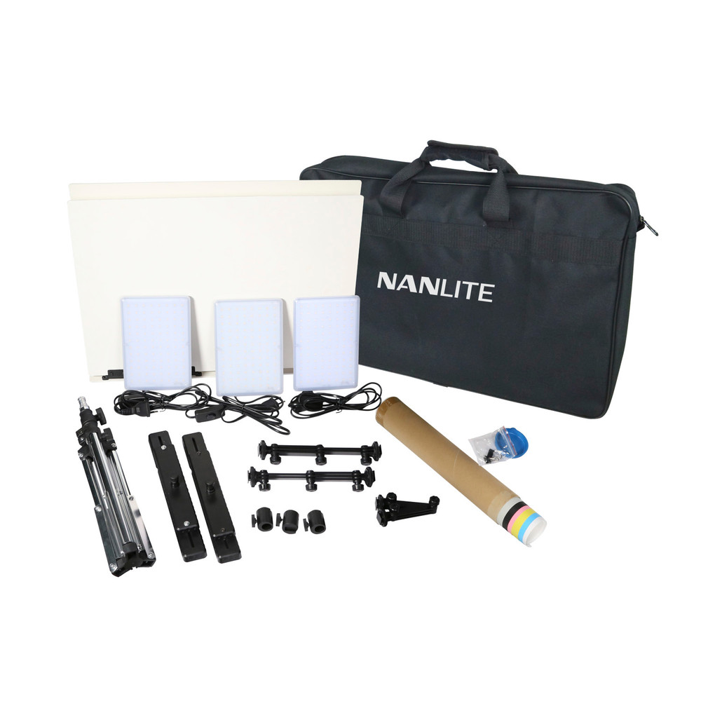 Kit Compacto de 3 Luces para Mesa Nanlite Compac 20 Slim Soft LED