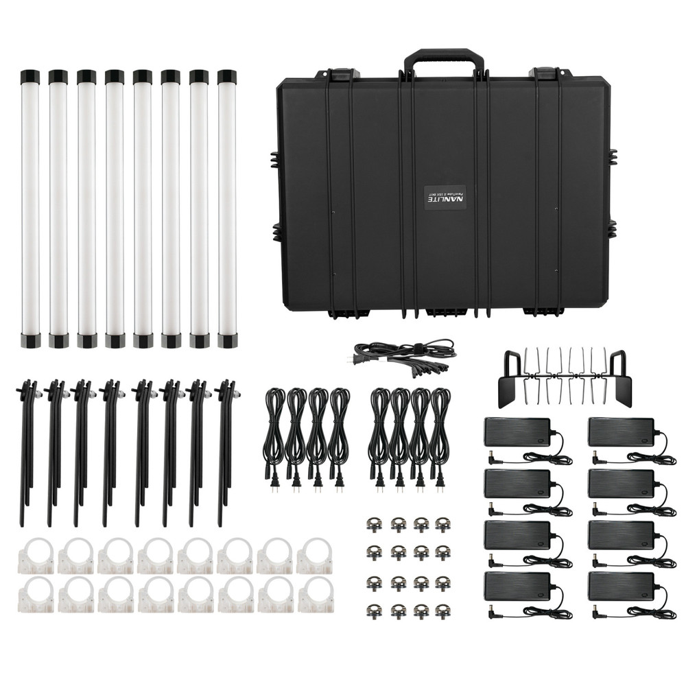 Kit de 8 Lámparas PavoTube II 15XR 2' RGBWW LED Tubo Pixel con CRMX Integrado