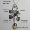 The La Traviata Necklace symbolizes the opera through symbolic beads and charms. A perfect gft for opera lovers.