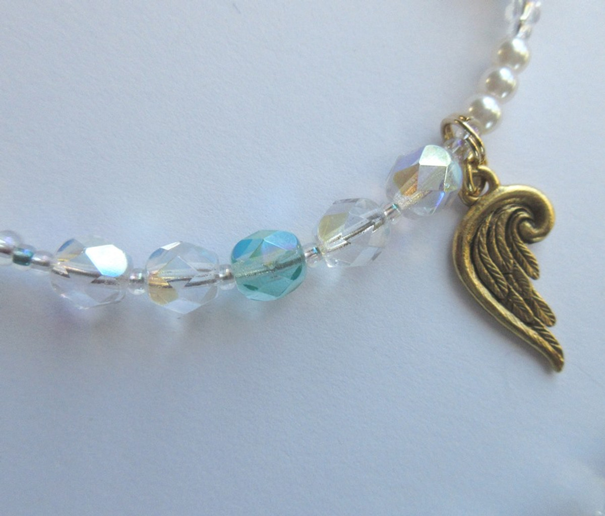 mermaid earrings mermaid Aqua glass painted bead with silver mermaid charm
