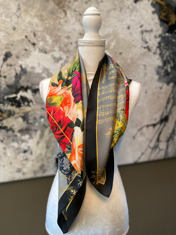 Carmen design pure silk Opera Scarf. A Meaningful gift for opera lovers.