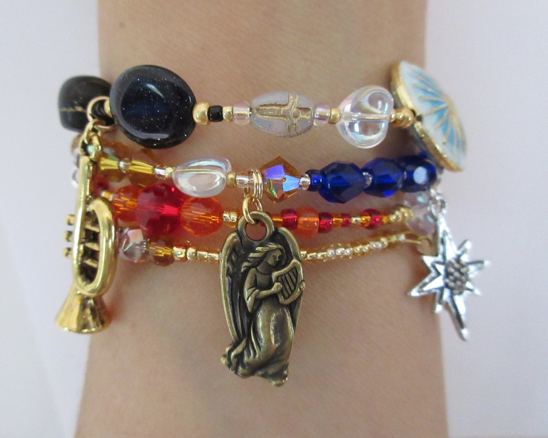 The Handel's Messiah Bracelet represents moments of the oratorio with symbolic beads and charms.