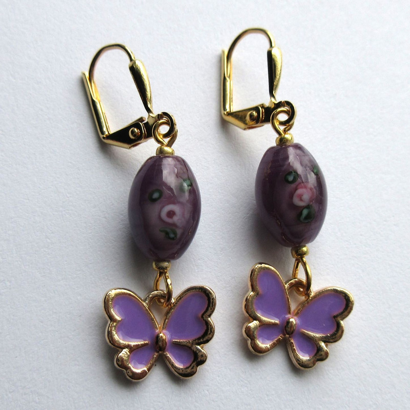 Purple Butterflies Earrings